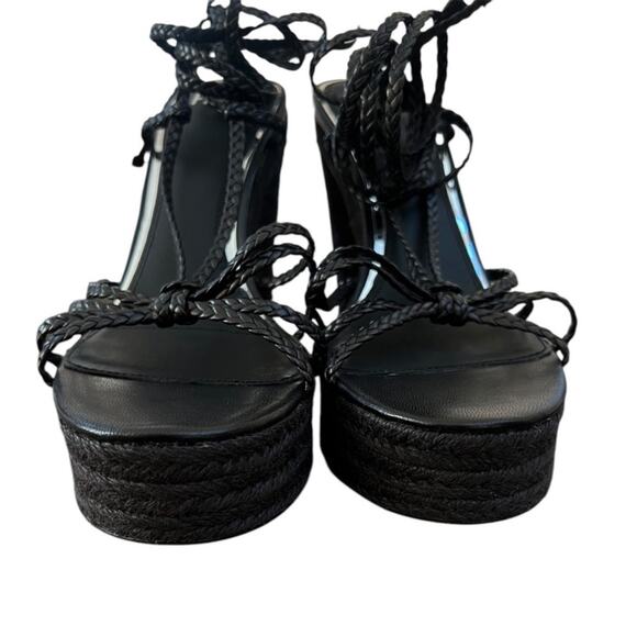 *NWOT Paige Carson Braided Ankle-Wrap Platform Espadrilles - Sz 10 - Picture 8 of 10